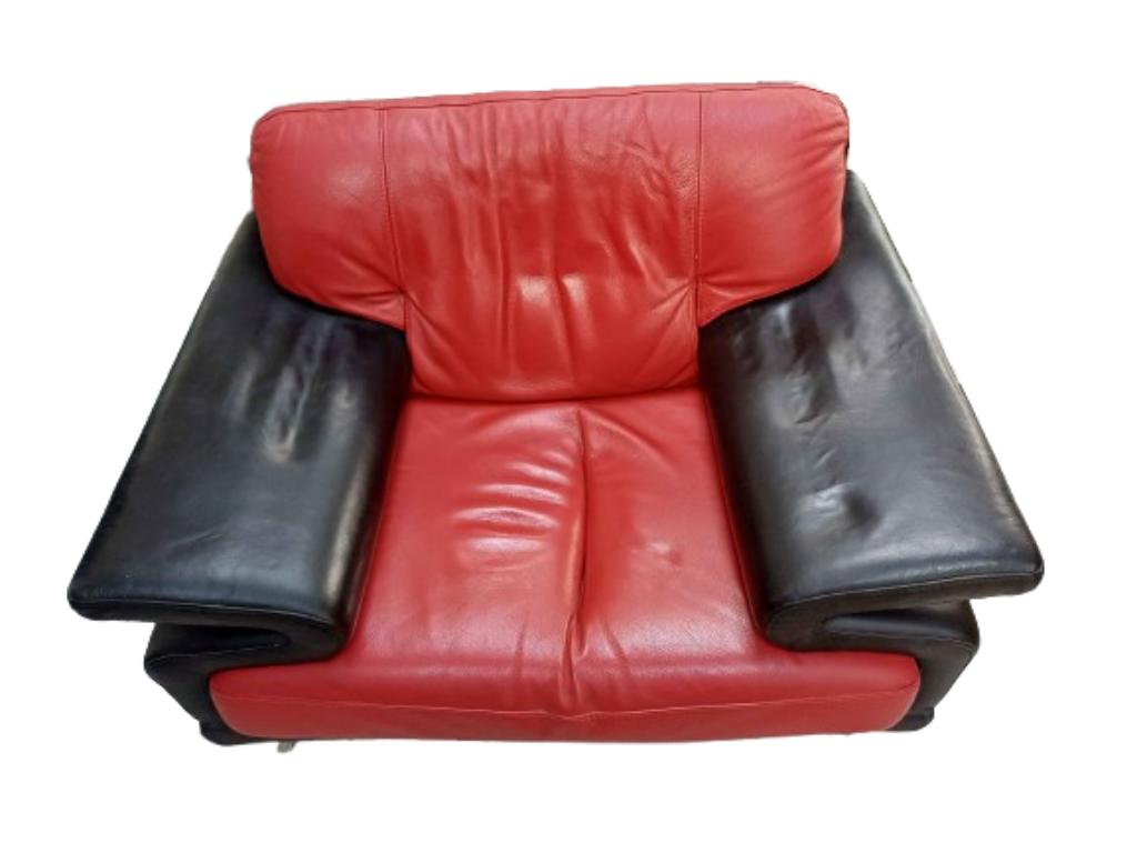Fauteuil Marinelli - Italie - Année 1980-1989, Maison & Meubles, Fauteuils, Comme neuf, Cuir, Métal, 100 à 125 cm, 100 à 125 cm