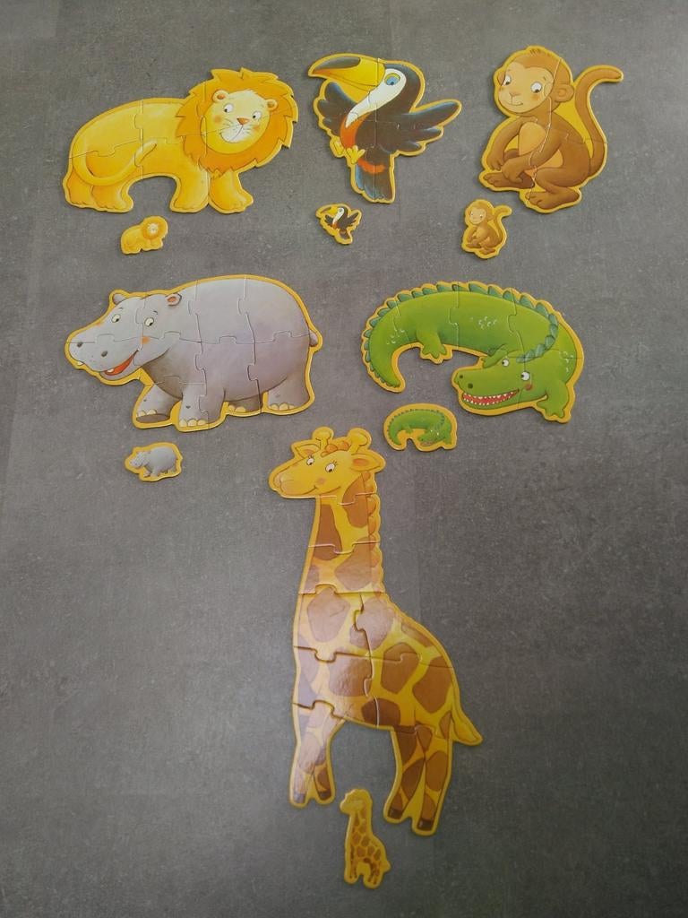 6 dierenpuzzels van DJECO, Ophalen of Verzenden, Zo goed als nieuw