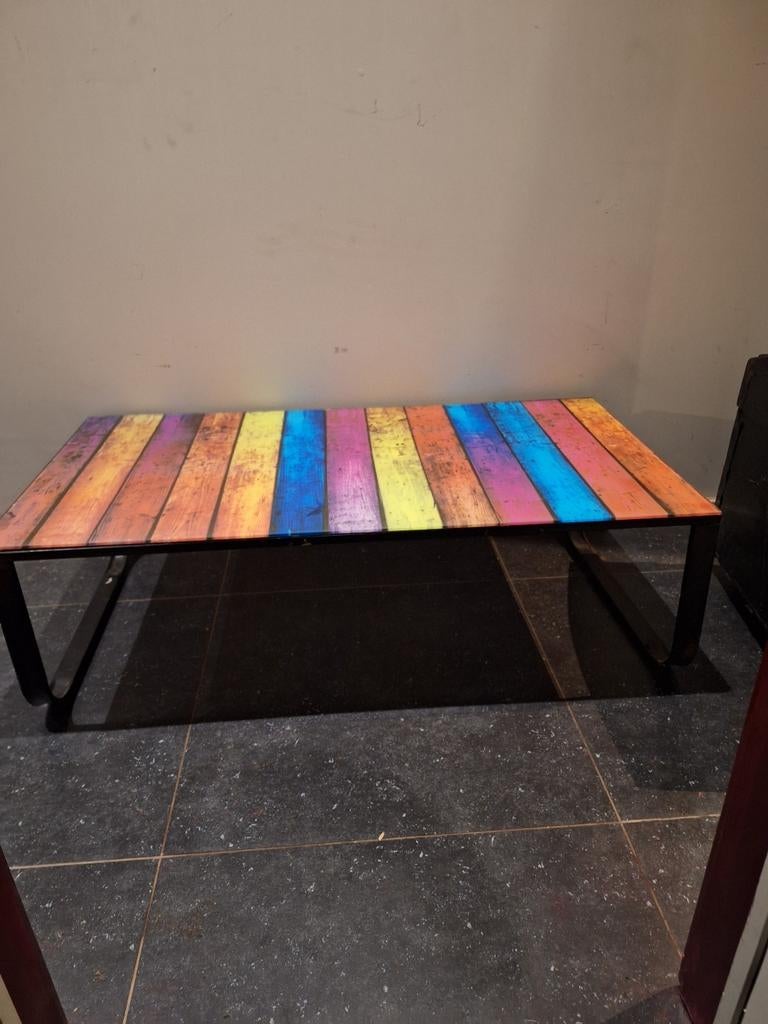 Table en verre Supposons les années 70, je n'en suis pas sûr, Maison & Meubles, Armoires | Commodes, Enlèvement ou Envoi, Utilisé