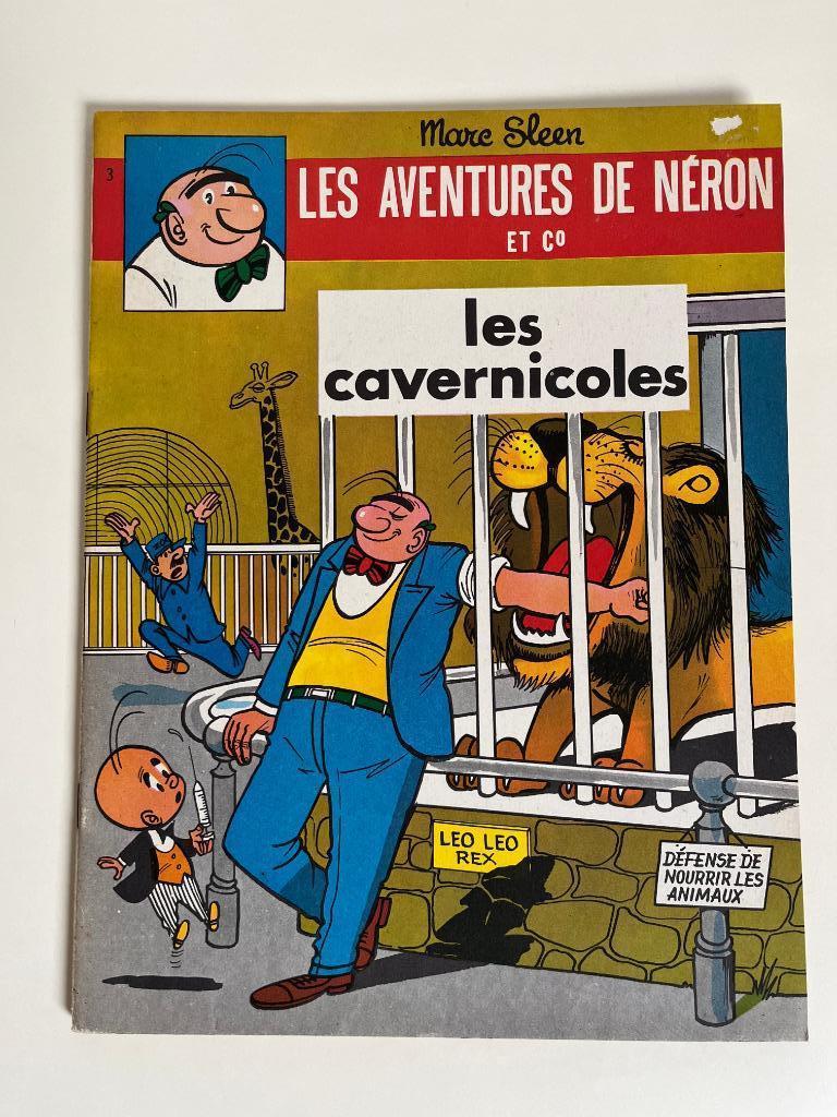 Néron et Co. 3 - Les Cavernicoles - 1e druk 1967, Livres, Envoi, Marc Sleen