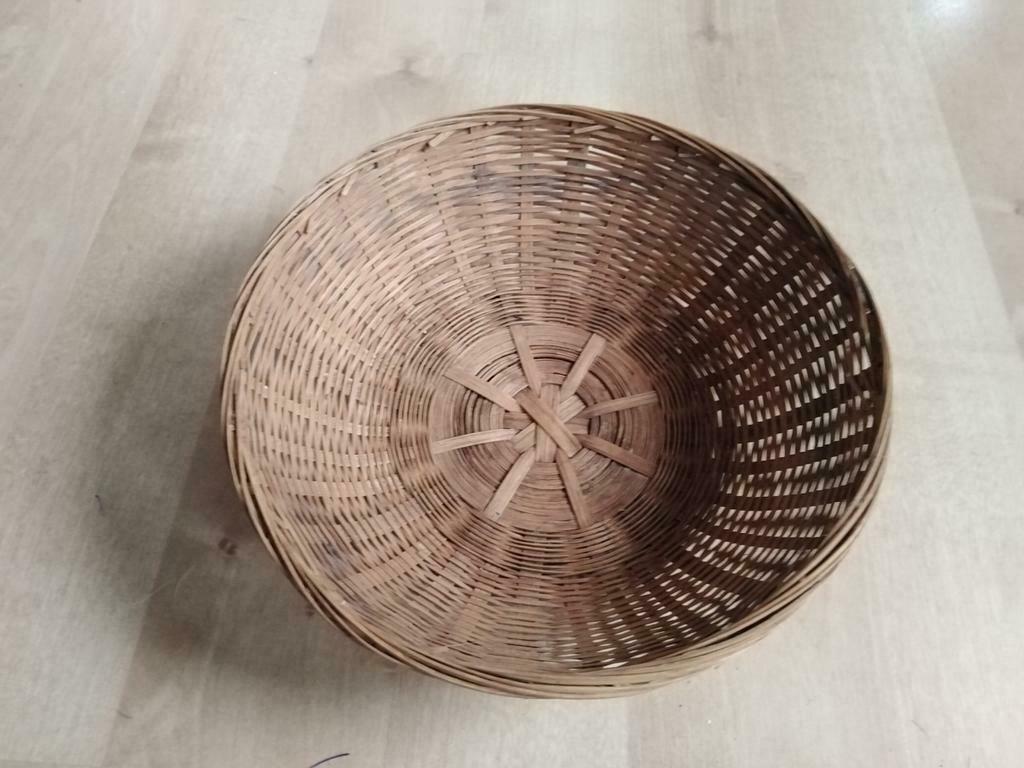 Rieten mandje 25 cm, Mand, Rond, Ophalen of Verzenden, Zo goed als nieuw