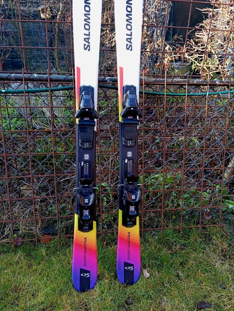 Snowblades Salomon E ShortMax, 125cm, Model 2026, als nieuw, 100 tot 140 cm, Zo goed als nieuw, Carve, Salomon