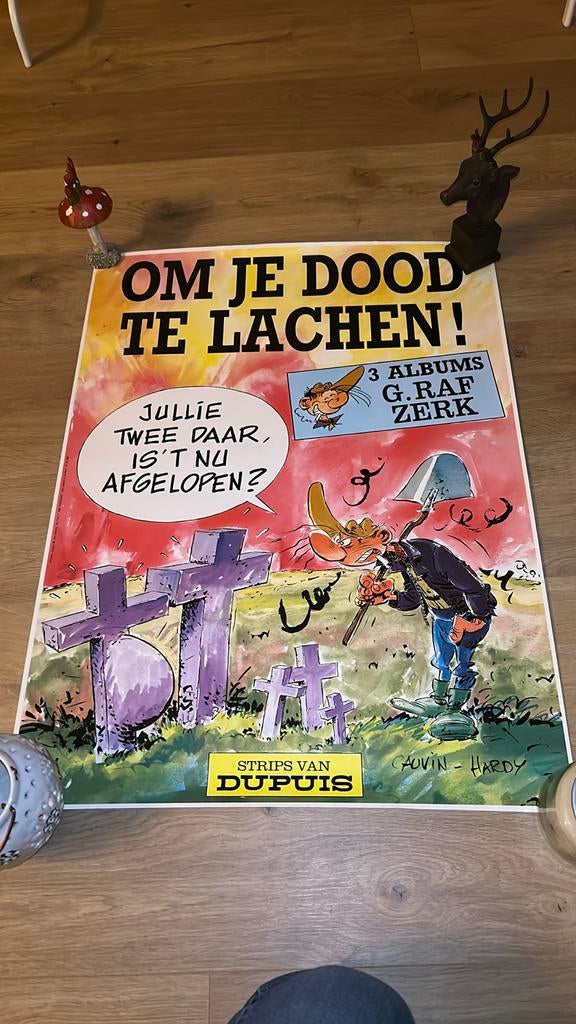 Cauvin Hardy G.Raf Zerk affiche jaren 80, Ophalen of Verzenden, Zo goed als nieuw