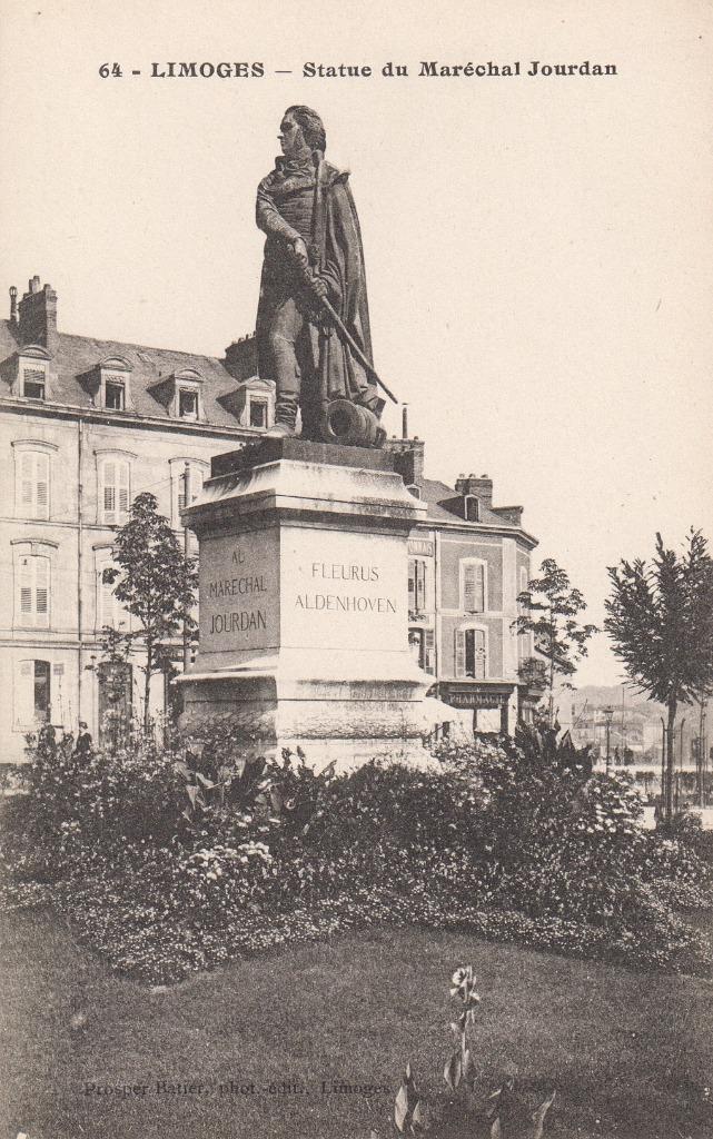 1920 - FRANKRIJK - Limoges: Statue du Maréchal Jourdan, Verzenden, 1920 tot 1940, Ongelopen, Frankrijk