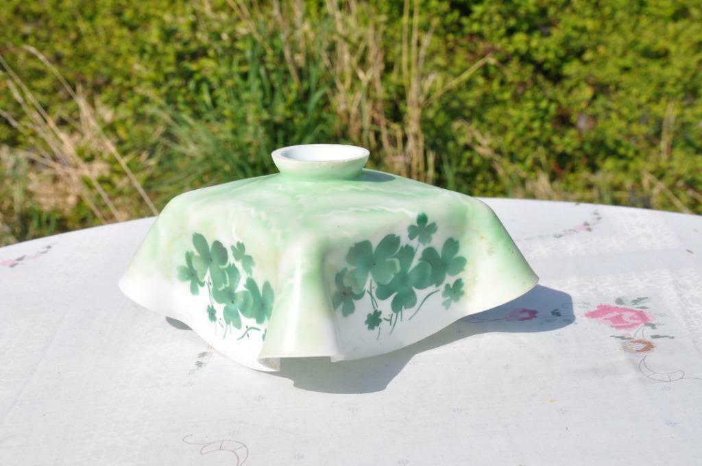 §  abat jour opaline carré decor trèfle a 4 feuilles, Enlèvement ou Envoi