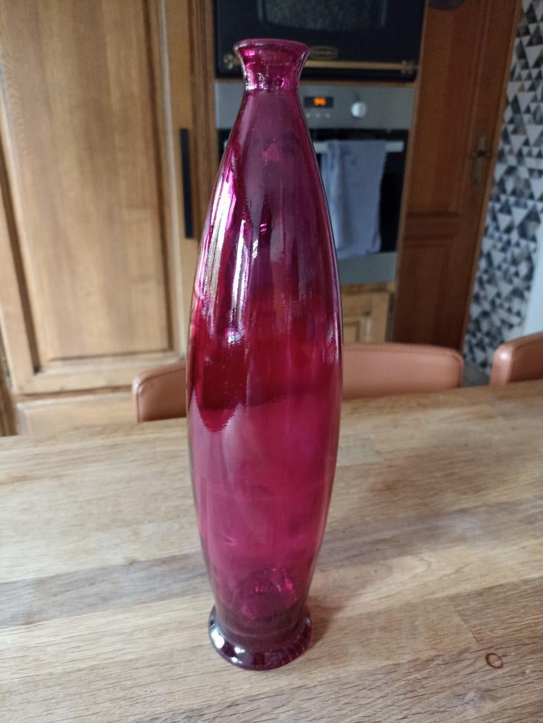 Vase rose hauteur 30 cm, Enlèvement ou Envoi, Comme neuf, Verre