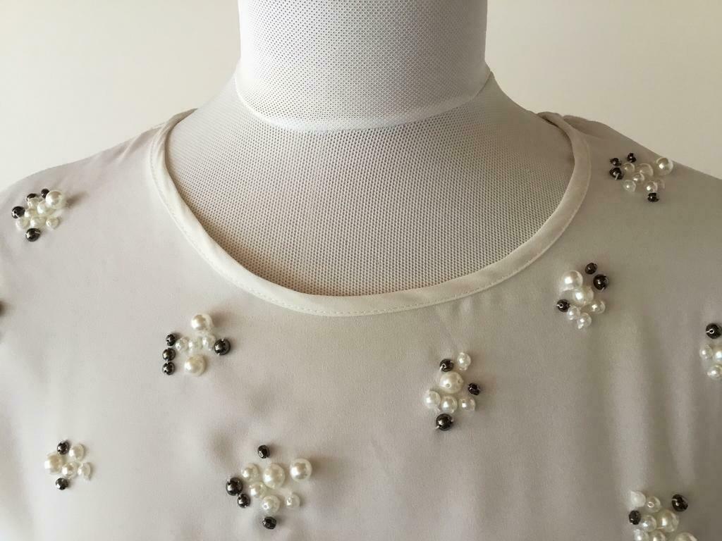 Twin Set by Simona Barbieri topje met pareltjes XS, Twinset, Wit, Nieuw, Ophalen of Verzenden