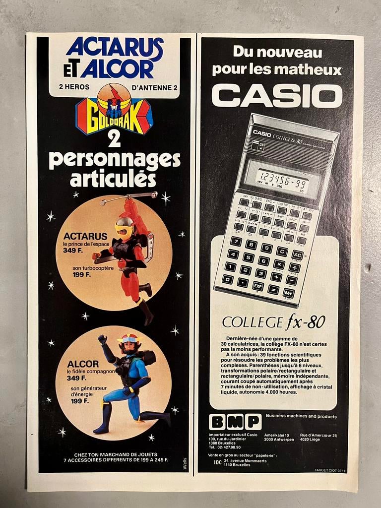 Goldorak Actarus, Collections, Enlèvement ou Envoi, Comme neuf, Publicité
