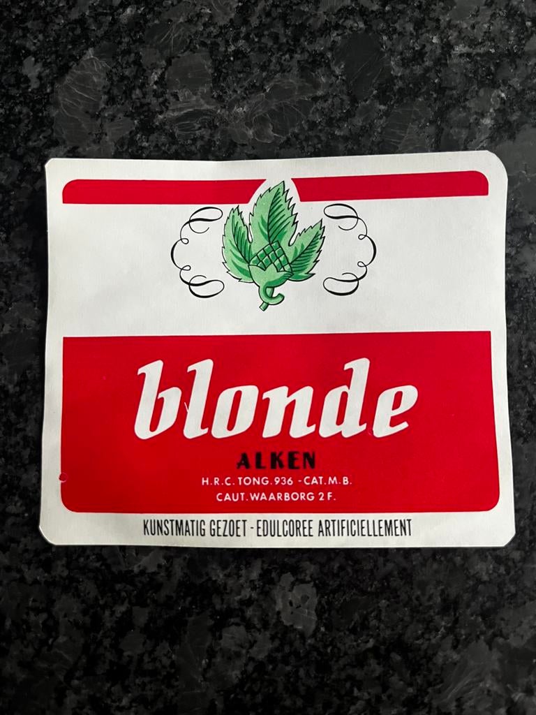Bier etiket Cristal Alken Blonde Alken, Verzamelen, Ophalen of Verzenden, Nieuw