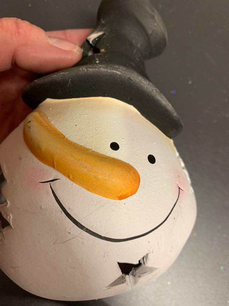 Sneeuwman voor theelichtje, Diversen, Ophalen of Verzenden, Zo goed als nieuw