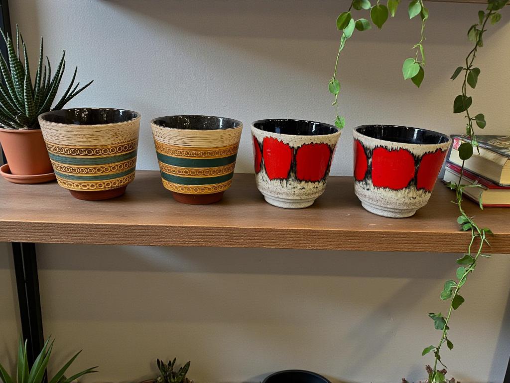 vintage keramieken bloempot, Tuin en Terras, Ophalen