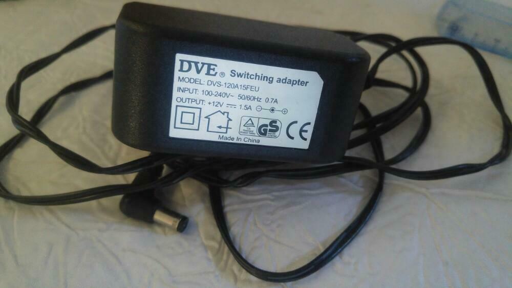 Chargeur Lader adapter 100-240v 12v 1.5A DVE DVS - 120A15FEU, Computers en Software, Ophalen of Verzenden, Zo goed als nieuw