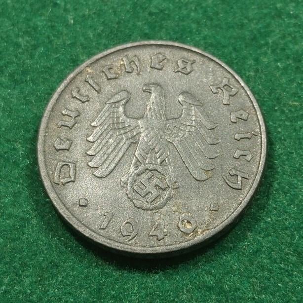 5 reichspfennig  1940 Mintmark "D" - Karlsruhe, Postzegels en Munten, Munten | Europa | Niet-Euromunten, Ophalen of Verzenden