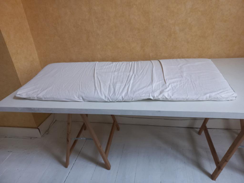 traversin 1m37 sur 46 cm, Enlèvement, Utilisé, Deux personnes, Blanc