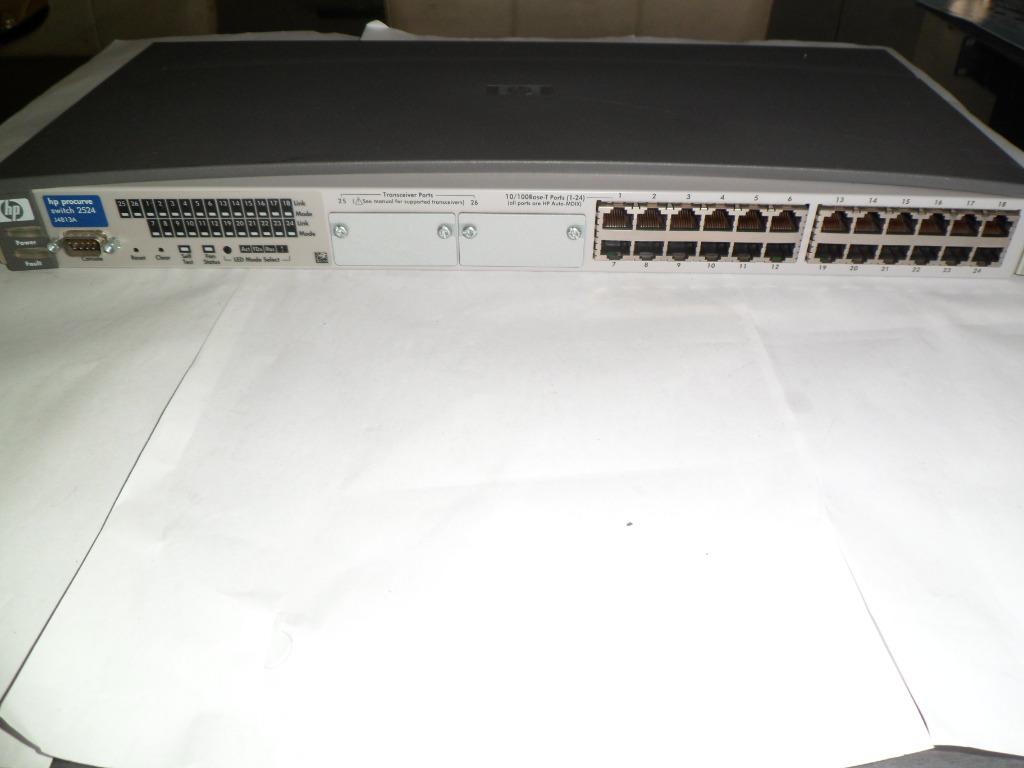 Commutateur HP Procurve 2524 J4813A 24 ports+supports 19 pou, Enlèvement ou Envoi, Comme neuf