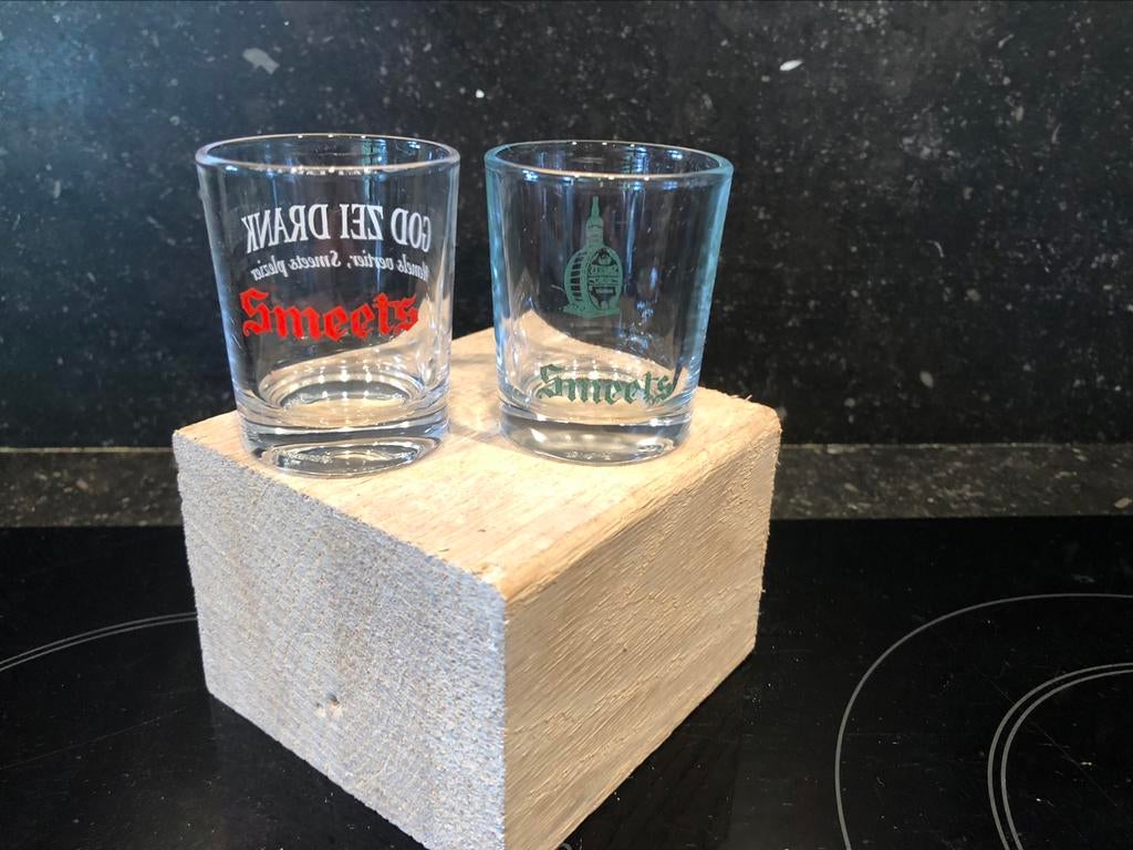SMEETS jenever Hasselt 2 x glas, Enlèvement ou Envoi, Utilisé, Autres types