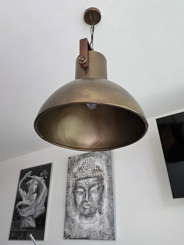 Lampe suspendue industrielle, Enlèvement, Comme neuf, Bois