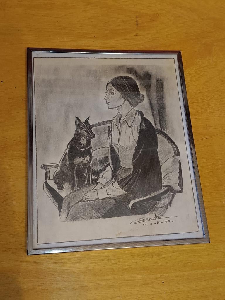 Tableau dessin fusain, Enlèvement ou Envoi