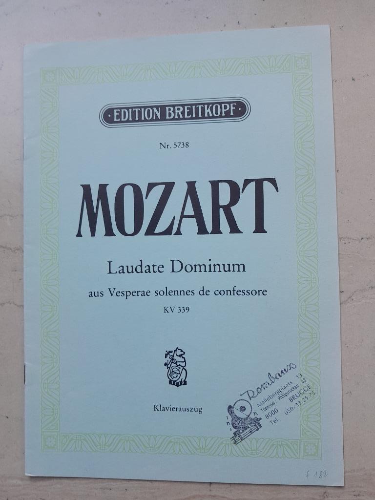 W.A.MOZART        Laudate Dominum (partituur), Muziek en Instrumenten, Ophalen of Verzenden, Nieuw, Klassiek, Zang