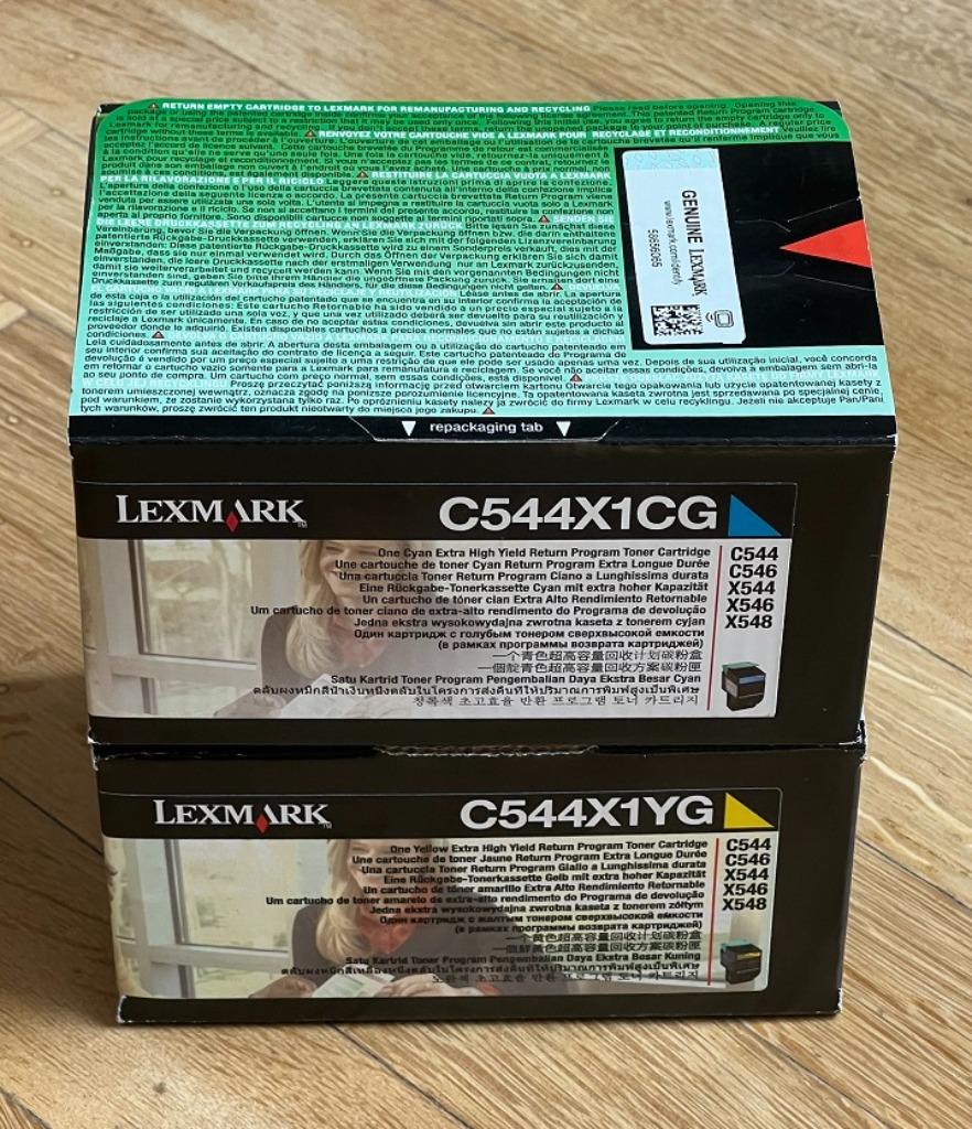 Toners pour Lexmark C544, Optra C544, X544 - Jaune / Bleu, Informatique & Logiciels, Enlèvement ou Envoi, Neuf, Toner, Lexmark