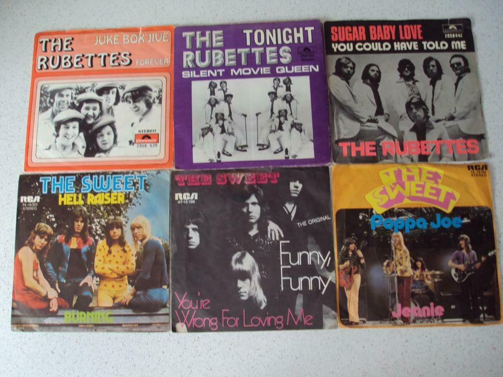 Part 3 - 6 Singeltjes van "The Sweet & The Rubettes", CD & DVD, Vinyles Singles, Pop, 7 pouces, Enlèvement ou Envoi