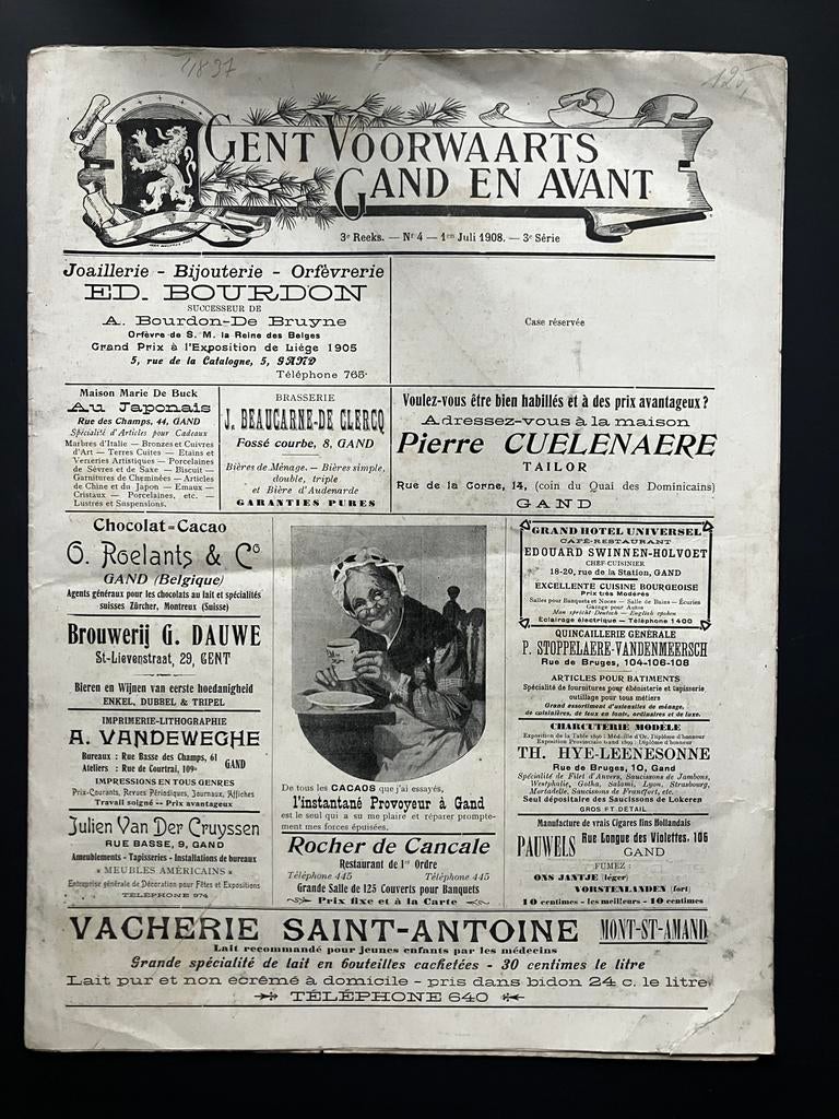 Gent voorwaarts Gand en avant  3e reeks, nr 4 1 juli 1908, Enlèvement