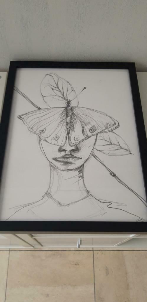 Kader Madam Butterfly Revisited, Minder dan 50 cm, Tekening, Nieuw, Ophalen of Verzenden