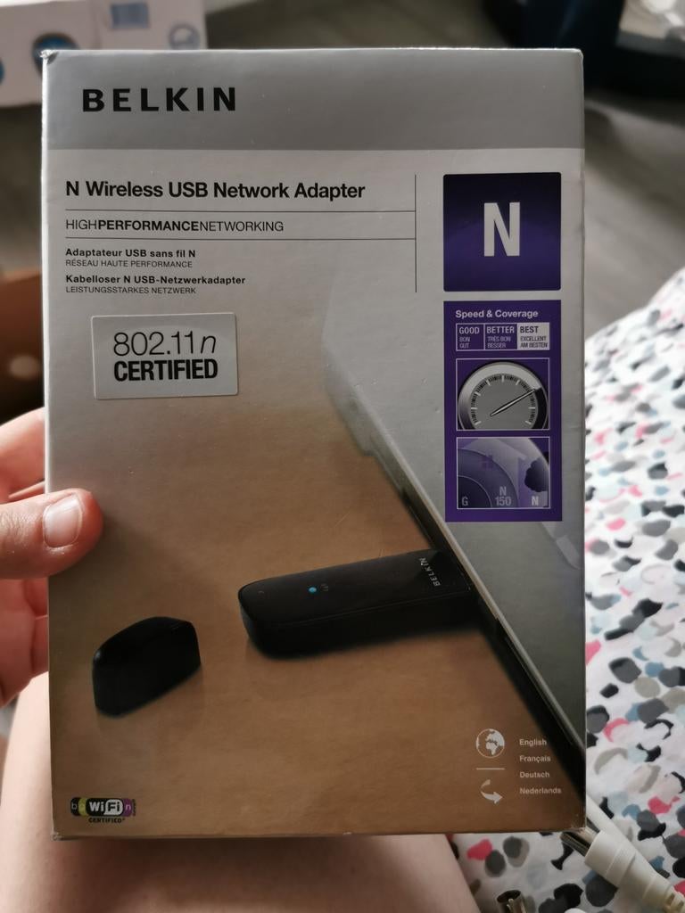 Belkin N Wireless USB Network Adapter, Computers en Software, Ophalen of Verzenden, Gebruikt, Extern, Belkin