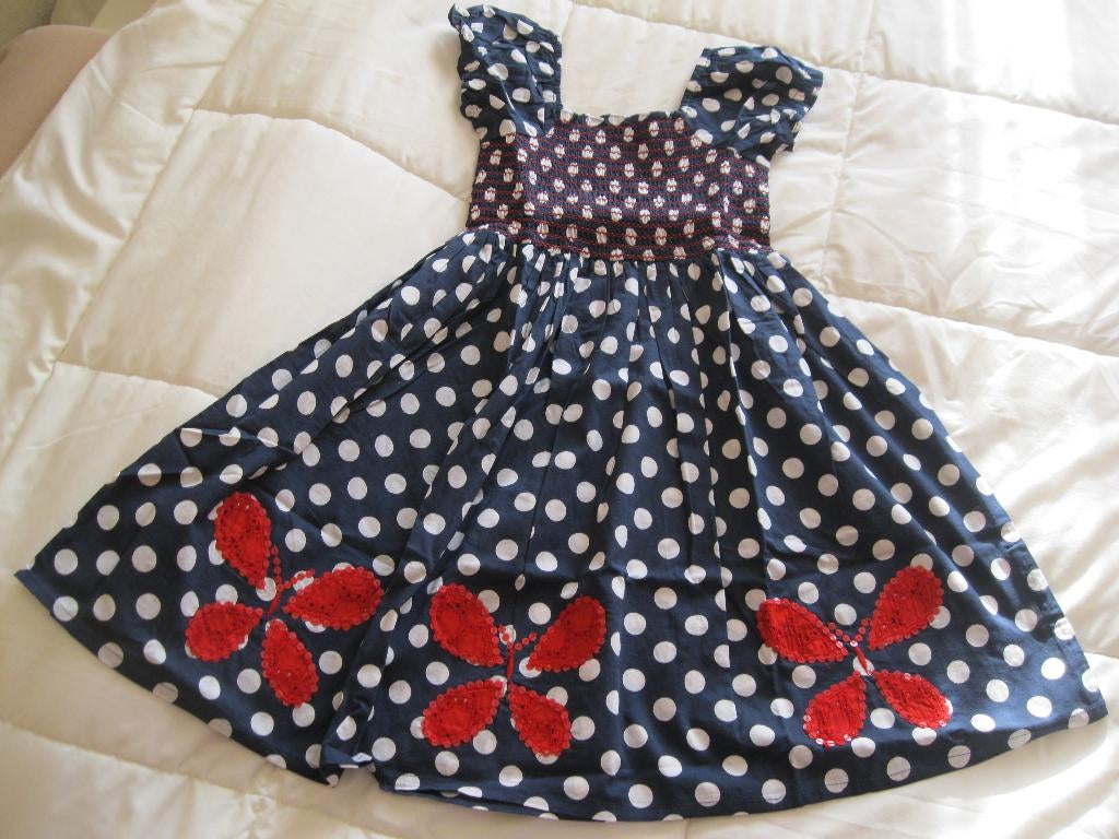 Robe neuve Premaman bleue à pois 6 ans, Neuf, Robe ou Jupe, Enlèvement ou Envoi, Premaman