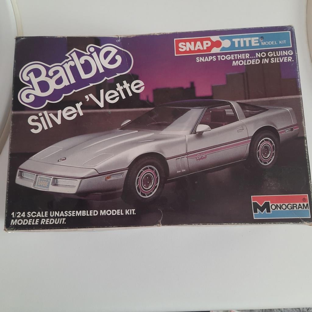 MONOGRAM 1/24 kit BARBIE SILVER ´VETTE*NEW*SNAP-TITE*, Hobby en Vrije tijd, Modelbouw | Auto's en Voertuigen, Ophalen, Auto, Groter dan 1:32