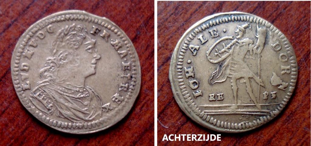 Nurenbergse rekenpenning Lodewijk XV (Alb.Dorn 1732-70), Ophalen of Verzenden, Brons