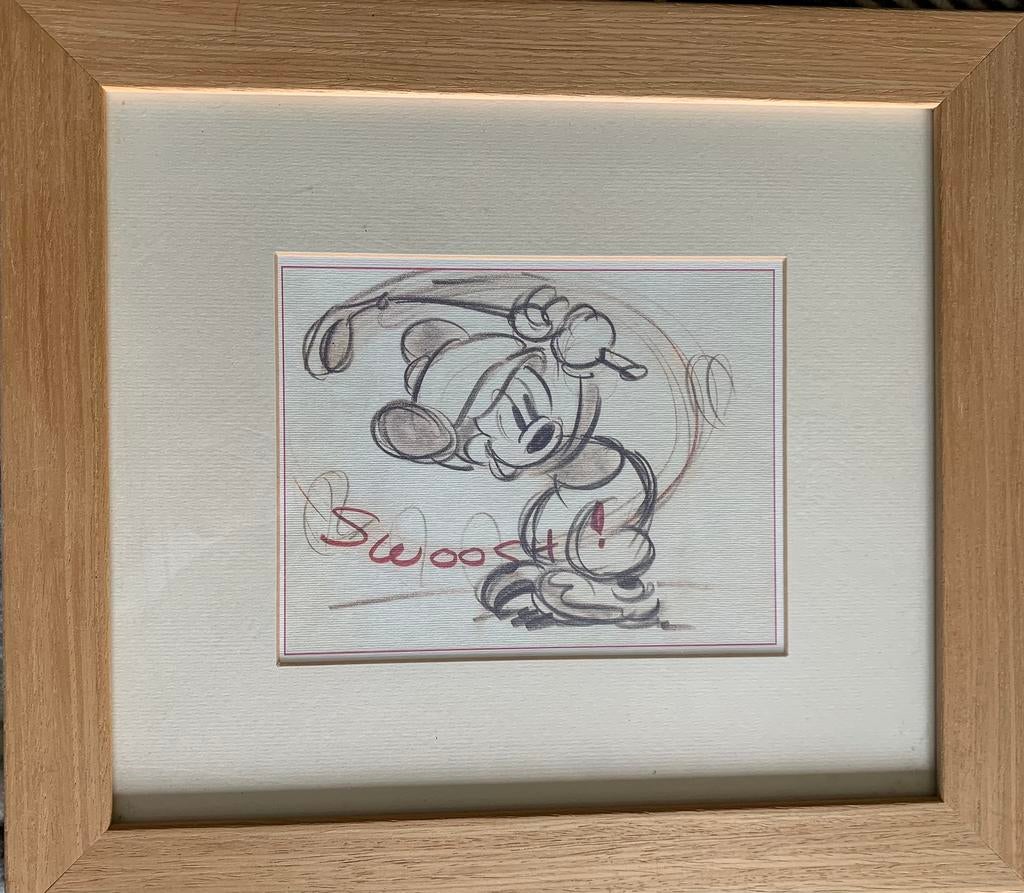 Tekening Mickey Mouse mooi ingekaderd, Antiquités & Art, Enlèvement ou Envoi