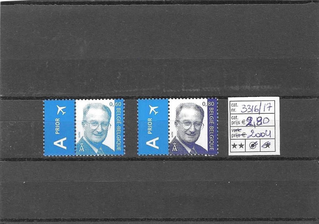 België 3316/17 Koning Albert II **, Sans timbre, Neuf, Enlèvement ou Envoi, Non oblitéré