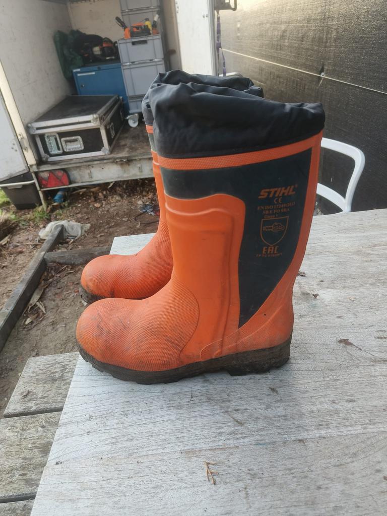 Zaagbotten Stihl maat 46, Jardin & Terrasse, Vêtements de travail, Enlèvement, Comme neuf