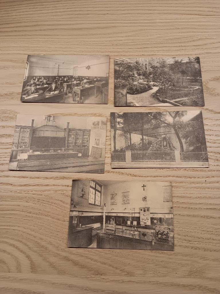 5 postkaarten Sint Thomasgesticht Brussel 1929, Ophalen of Verzenden, 1920 tot 1940, Gelopen, Brussel (Gewest)