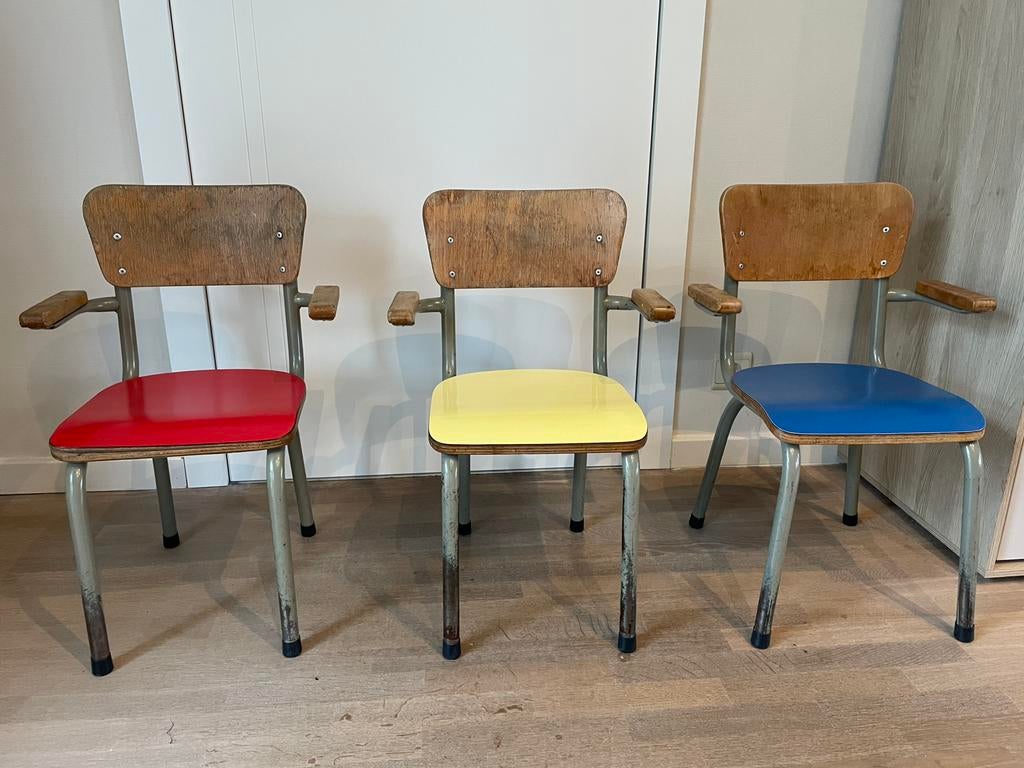 Tubax kinderstoel met armleuning - 3 stuks - 1964 en 1965, Ophalen