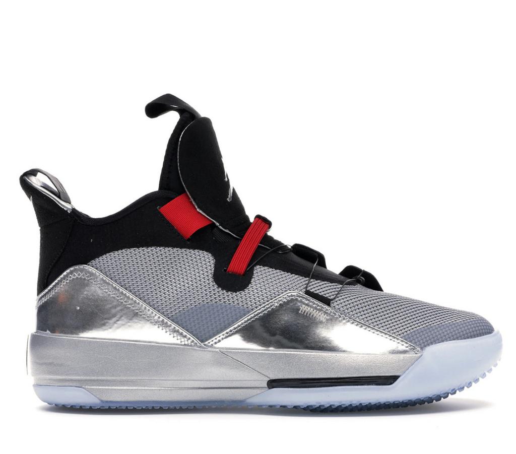 Jordan XXXIII Metallic Silver Black All-Star 44,5 (44), Kleding | Heren, Schoenen, Ophalen, Overige kleuren, Sportschoenen, Zo goed als nieuw