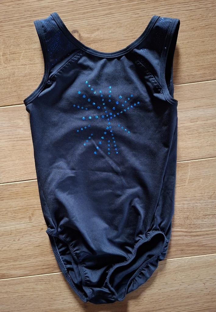 Turnpak zwart met blauw 6-7 jaar, Gebruikt, Meisje, Sport- of Zwemkleding, Decathlon