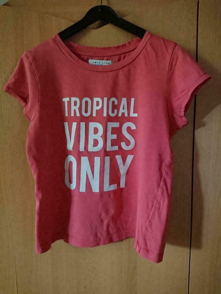 2 T-shirts - Lola Liza - Maat 146/152, Kinderen en Baby's, Kinderkleding | Maat 146, Zo goed als nieuw, Meisje, Shirt of Longsleeve