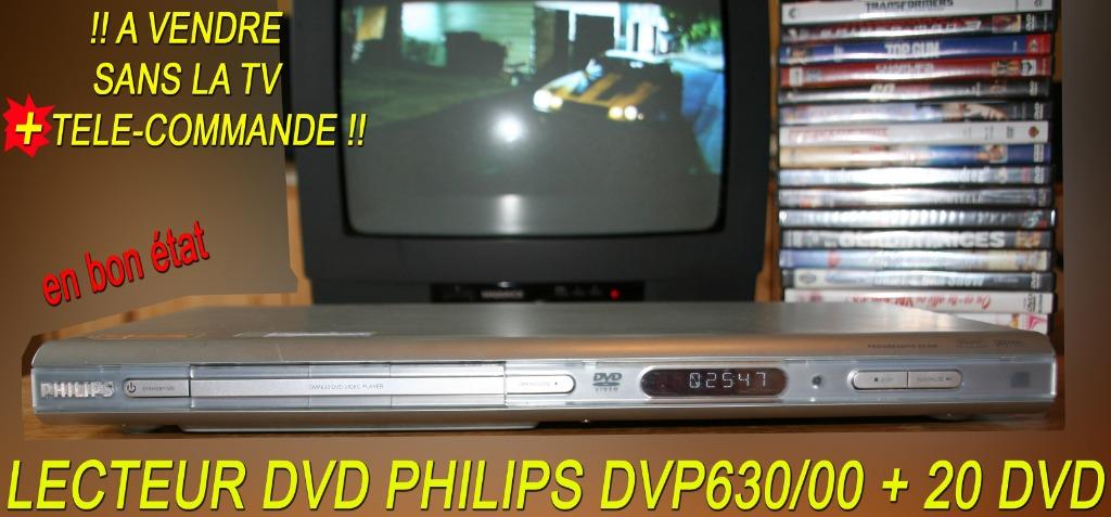 lecteur dvd philips + 20 dvd, Ophalen, Gebruikt, Dvd-speler, Philips
