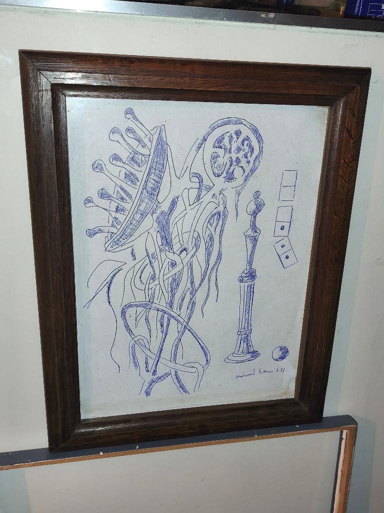 Dessin signe Armand simon, Enlèvement ou Envoi