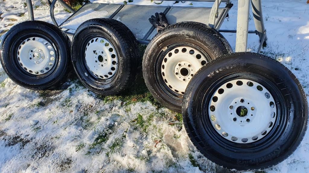 4 jantes 5x112 type VAG + pneus, 15 pouces, Pneus et Jantes, Pneus hiver, Véhicule de tourisme