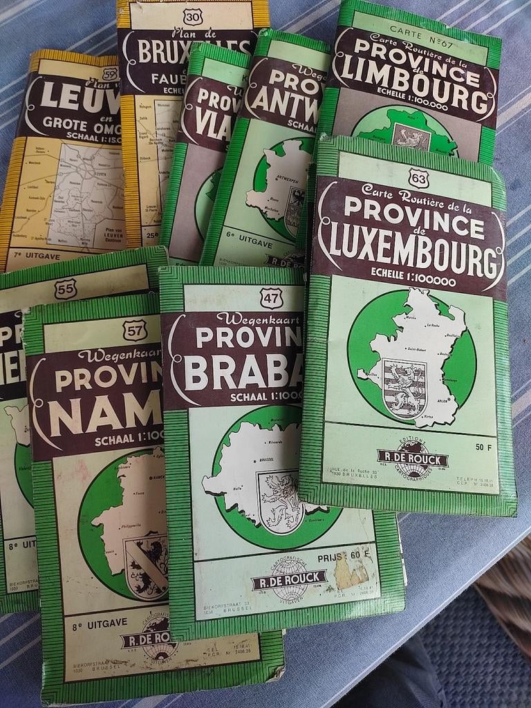 meerdere oude landkaarten De Rouck, Verzamelen, Ophalen, Gebruikt