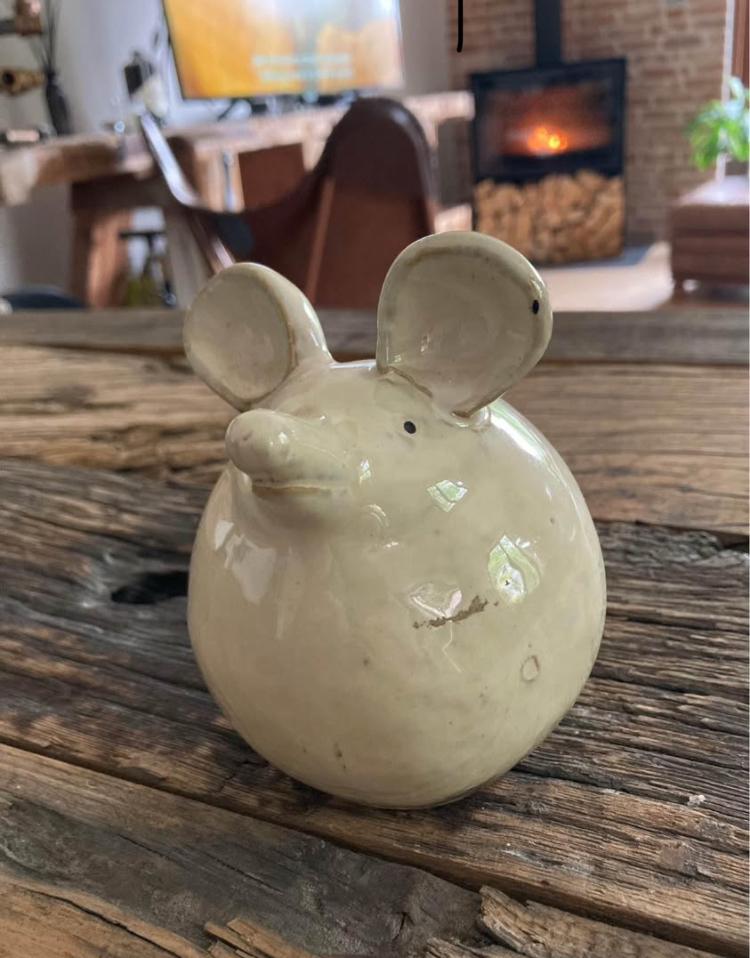 Beeld muis - art - keramiek ceramic, Ophalen of Verzenden