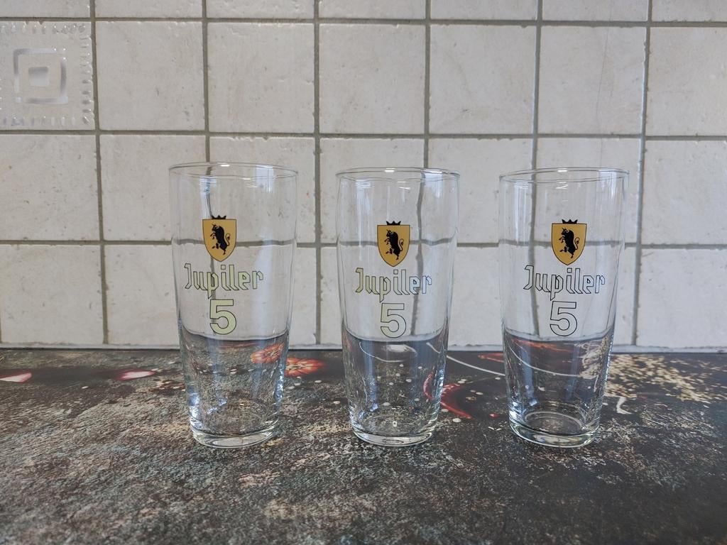 Oude jupiler bierglazen nr5, Ophalen of Verzenden, Zo goed als nieuw, Bierglas