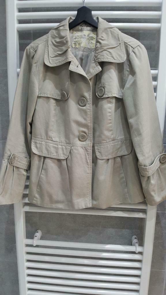 Parka dame beige coton  comme neuf médium pour 10 euros, Ophalen, Zo goed als nieuw, Beige