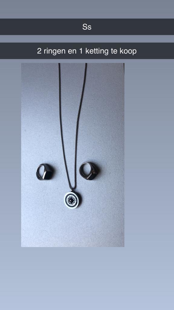1 ketting en 2 ringen, Fer ou Acier, Comme neuf, Enlèvement, Homme