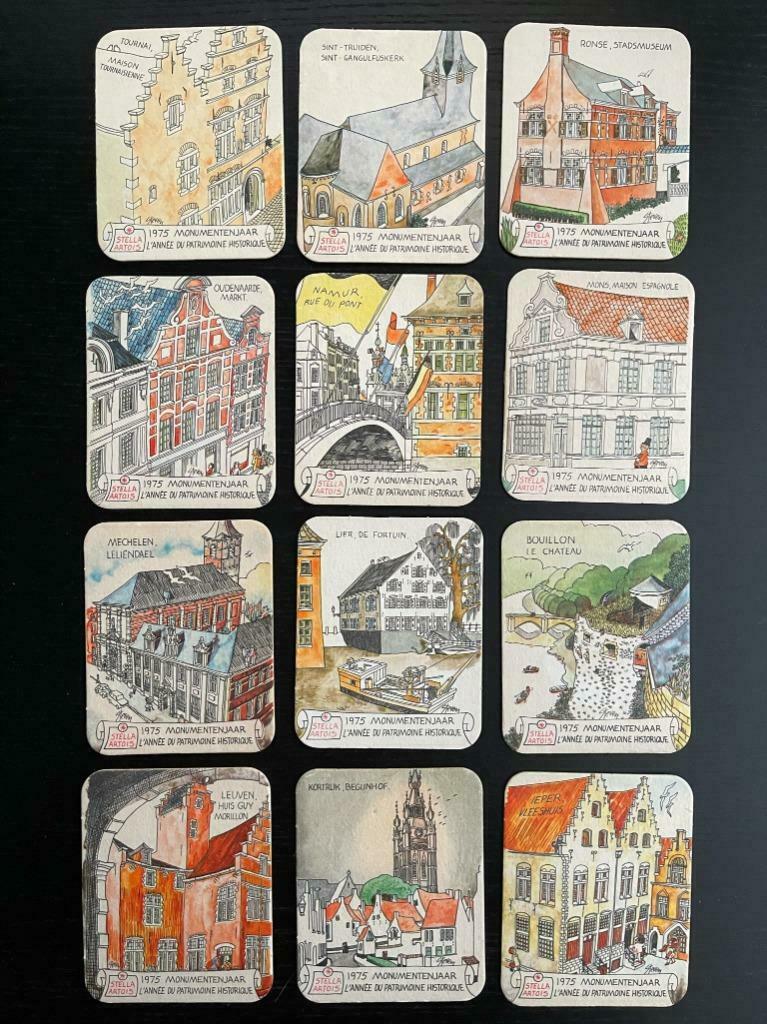 Bierviltjes Stella Artois - MONUMENTENJAAR 1975, Enlèvement ou Envoi, Neuf, Sous-bock, Stella Artois