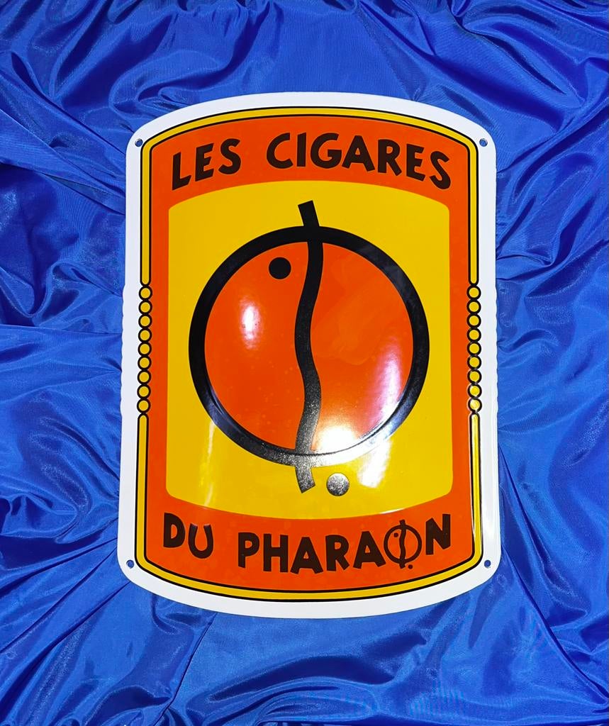 Tintin plaque émaillée « Les Cigares Du Pharaon «, Enlèvement, Tintin, Comme neuf