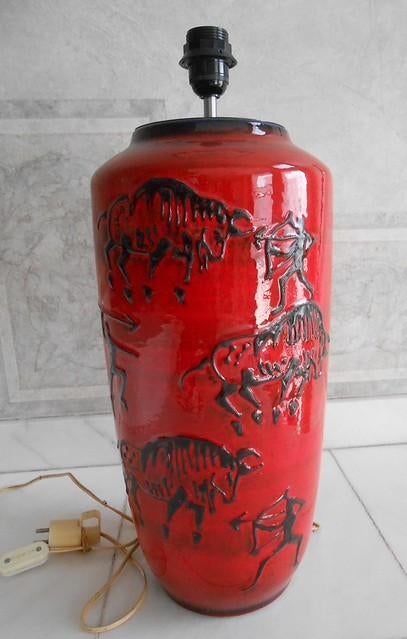 Scheurich lampvoet model 517-50 rood prehistorie, Ophalen